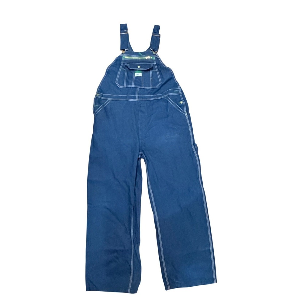 LIBERTY Denim Jean Bib Overalls Men's 38x28 Blue‎ Carpenter Relaxed Straight Leg